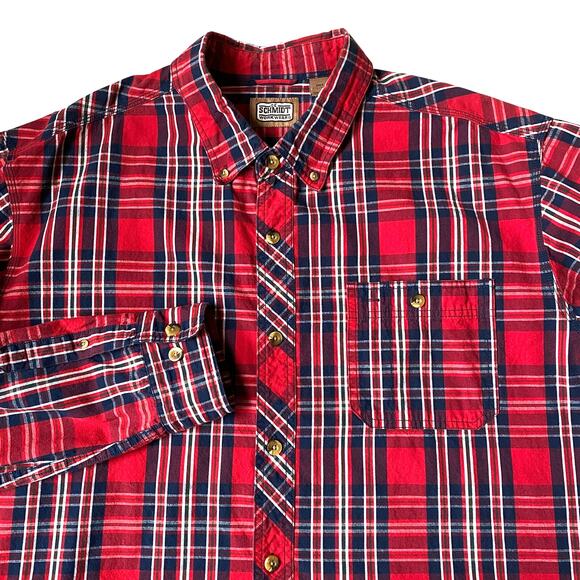C.E. Schmidt Work Wear Heavyweight Shirt Men XLT Red Plaid Outdoor Button Down - Picture 1 of 7